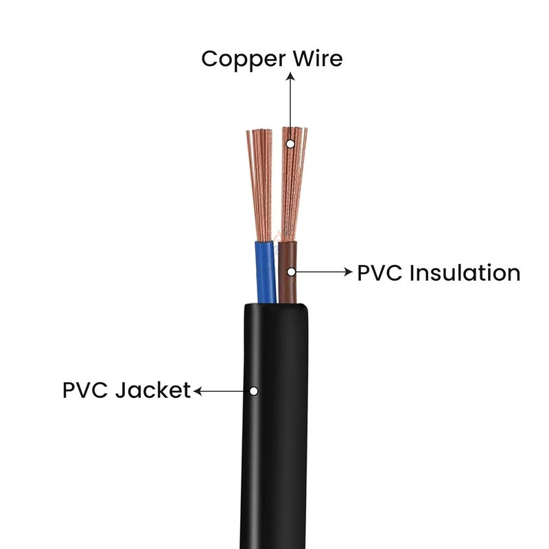 Duravel 2 Core 30 Meter Black PVC Insulated Electrical Cable Wire, 1.5MM - Image 2